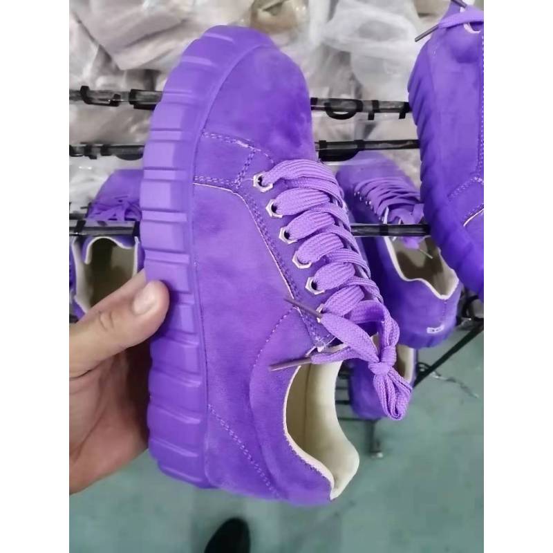 New Round Toe Thick-Soled Front Lace-Up Canvas  Women'S Foreign Trade Platform Shoes White Shoes Printing Single Shoes