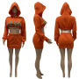 Amazon Euro-American Women'S Autumn Bag Hip Skirt Long-Sleeved Hooded Sweater Miniskirt Two-Piece Suit