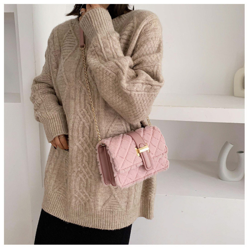 New Arrivals One-Shoulder Plush Bag Women Hand Bags Designer Handbags Famous Brands Fur Purses And Handbags For Women 2021