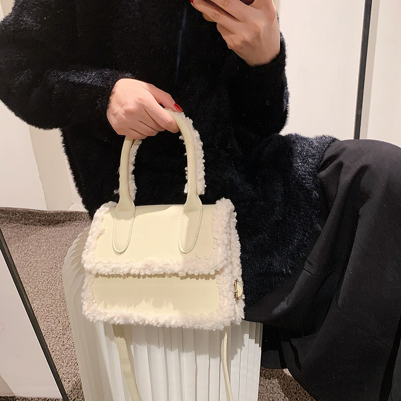 New Winter Pu Leather Matte Plush Handbag Ins Fashion Suede Bags Women Handbags Ladies Purse Fur Bags Women Handbags Ladies