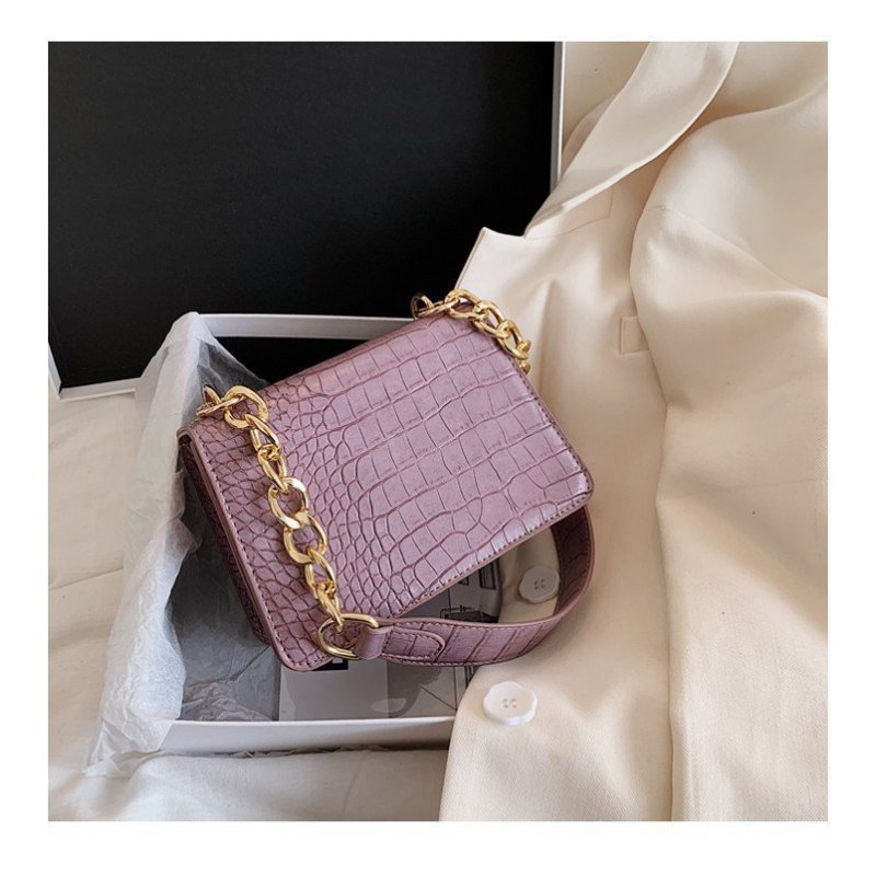 Crocodile Pattern Luxury Leather Shoulder Women Handbags 