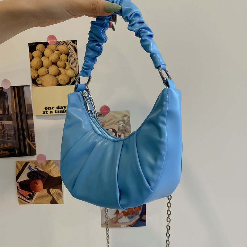 2021 New Trendy Chain Crossbody Bag Handbag Fashion Fold Single Shoulder Armpit Bag Purses And Handbags