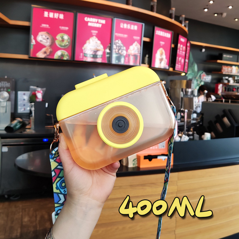 New Creative Camera Straw Plastic Cup Is Fun Camera Bag Kids Purse Mini Handbags Cute Girl Crossbody Purse Water Bottle