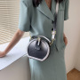 New Fashion Gradient Color PU Leather Handbags Designer Shoulder Round Bags For Women Hand Bags Ladies Purses 2021