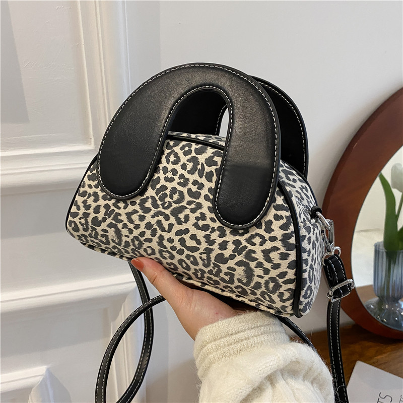 2021 Autumn New Niche Design Leopard Crossbody Shoulder Dumpling Bag Ins Fashion Printed Women Purses And Handbags