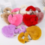 Ins Fun Creatibe Love Heart Shape Crossbody Handbags Autumn And Winter New Plush Purses And Handbags For Women
