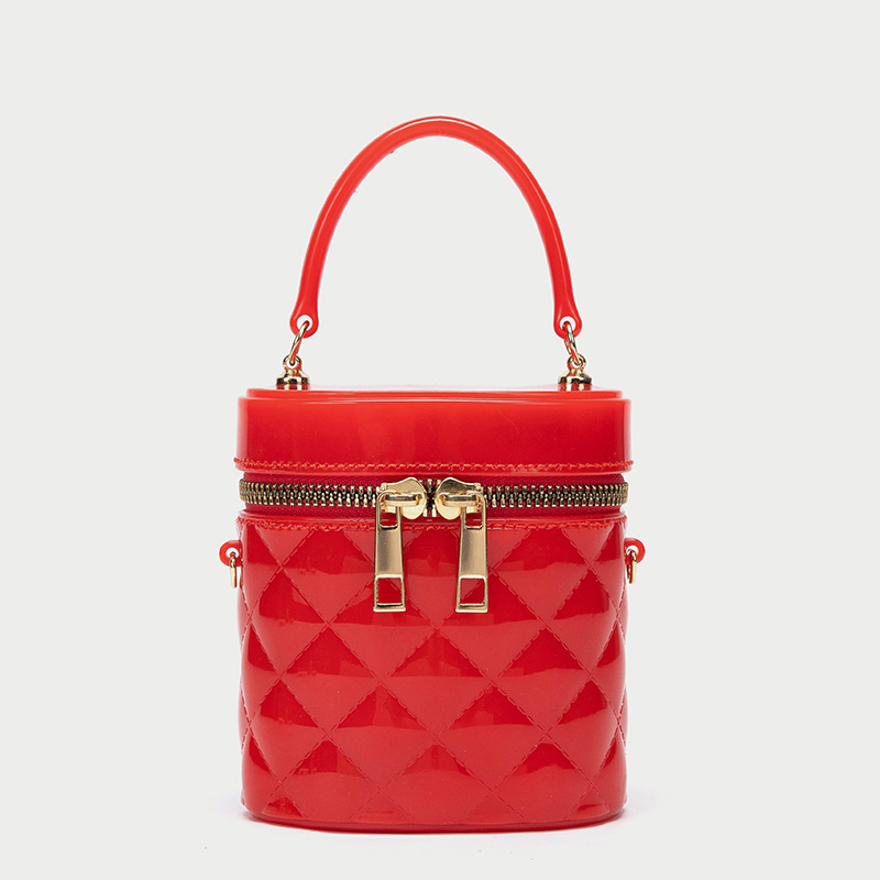 Ladies Messenger Bag Rhombic Jelly Translucent Bucket Bag