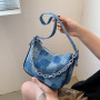 Korean Trendy Simple Ladies Grid Pattern Purses And Handbags Elegant Woman Chain Crossbody Bag Leather & Women Shoulder Bag