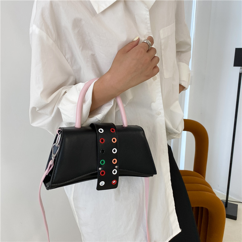 2021 Handbag New Fashion Bags Women Handbags Ladies Belt Buckle Color Rivet Shoulder Strap Messenger Bags Crossbody