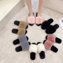 Flip Flops Plush Slippers Women Flat-Bottomed Plush Outer Wear Cotton Slippers