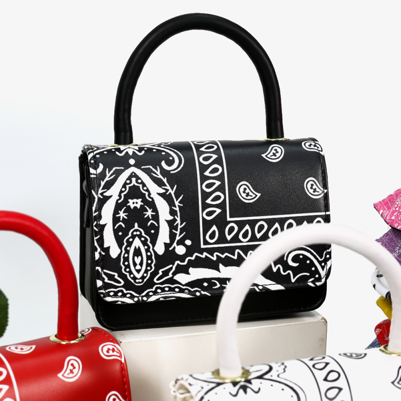 Summer Hot Sale New Cashew Flower Small Square Bag Bandana Bag Designer Purses And Hat Set crossbody Shoulder Ladies Handbag