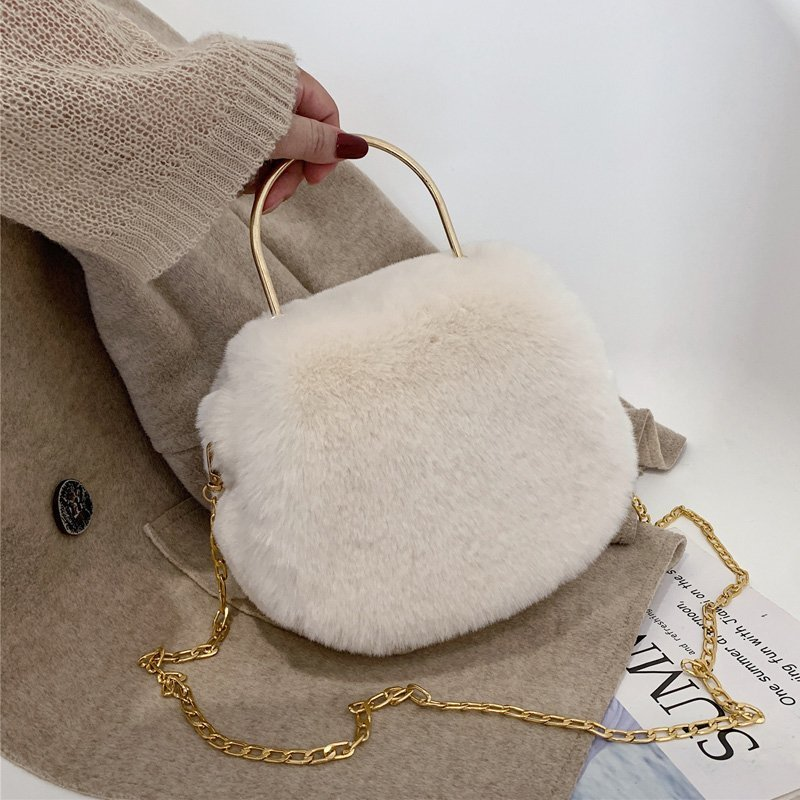 Winter Girls Shoulder Crossbody Mini Faux Plush Fur Cute Handbags Luxury Designers Purses and Handbags for Ladies Hand Bags