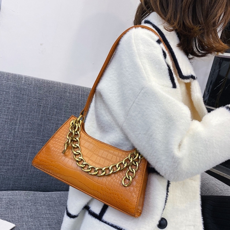 Lingge Thick Chain Handbag Retro Female Bag Shoulder Casual Underarm Bag