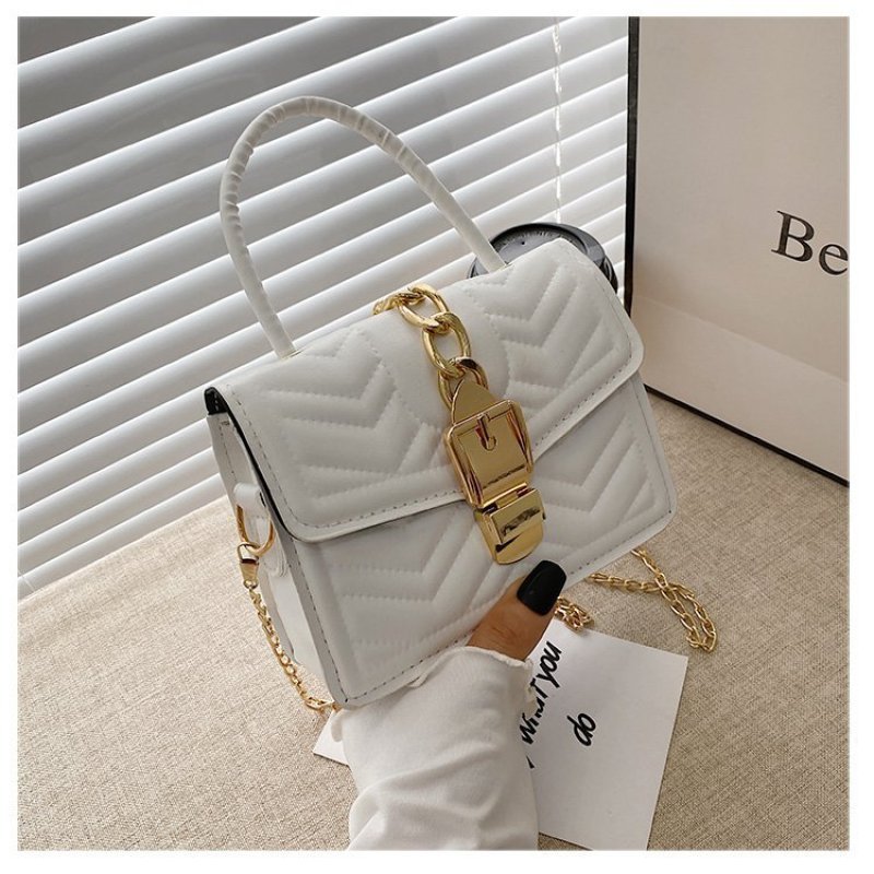 Lingge チェーンショルダーバッグ メッセンジャー スモールスクエアバッグ レディース