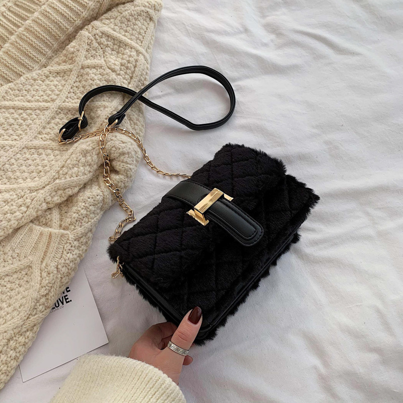 New Arrivals One-Shoulder Plush Bag Women Hand Bags Designer Handbags Famous Brands Fur Purses And Handbags For Women 2021