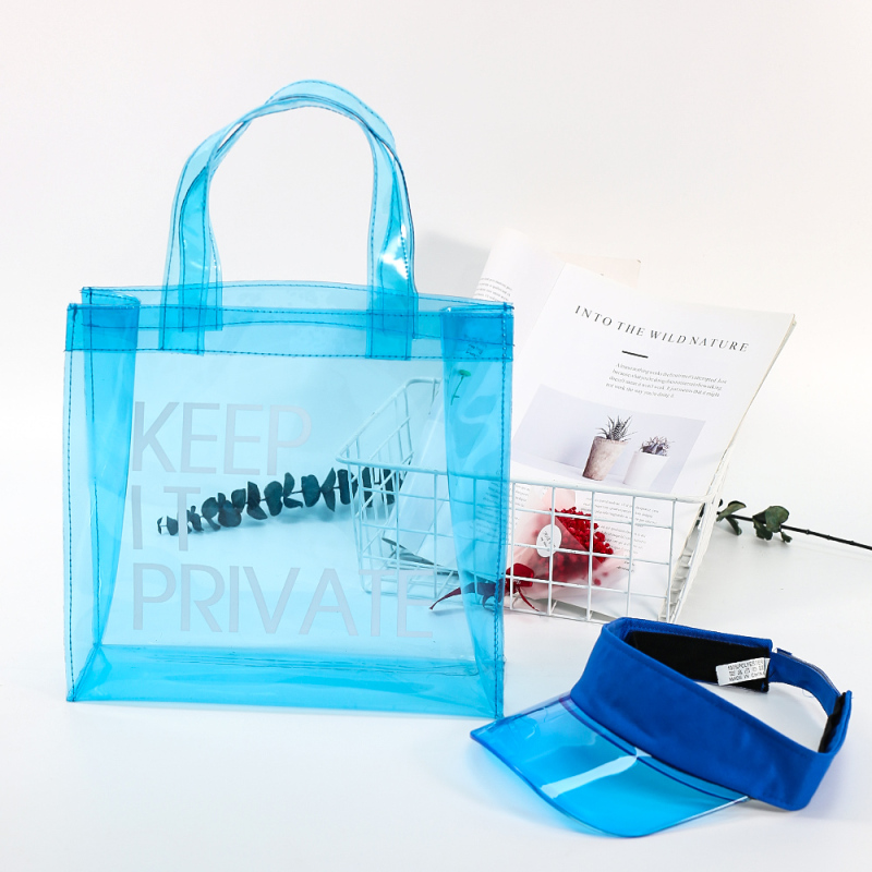 PVC Transparent Sun Hat And Jelly Ladies One-Shoulder Handbag
