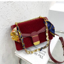 Silk Scarf Chain Shaped Velvet Crossbody Small Square Bag Handbag