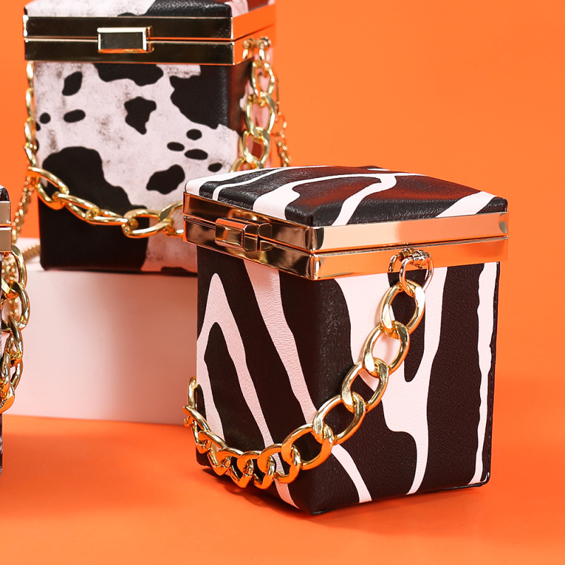 New Cow Print Small Square Messenger Bag Hot Sale Pu Leather Crossbody Bags Women Handbgas Ladies Purses And Handbags