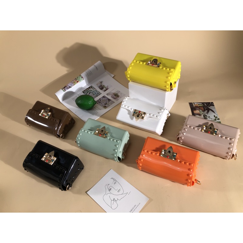 Fashion rivet mini pvc bags crossbody bags designer jelly purse and handbags luxury ladies hand bags