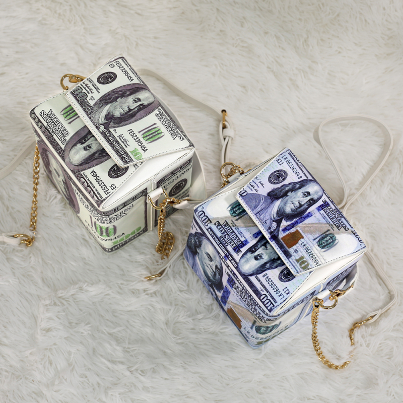 New trendy creative dollar character pattern chain single shoulder messenger bag leather handbags ladies hand bags purses
