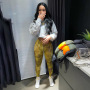 European Style High Quality Women'S New Product Summer New Style Stitching High Waist Tight Fitting Linen Trousers Tie Dye Pants