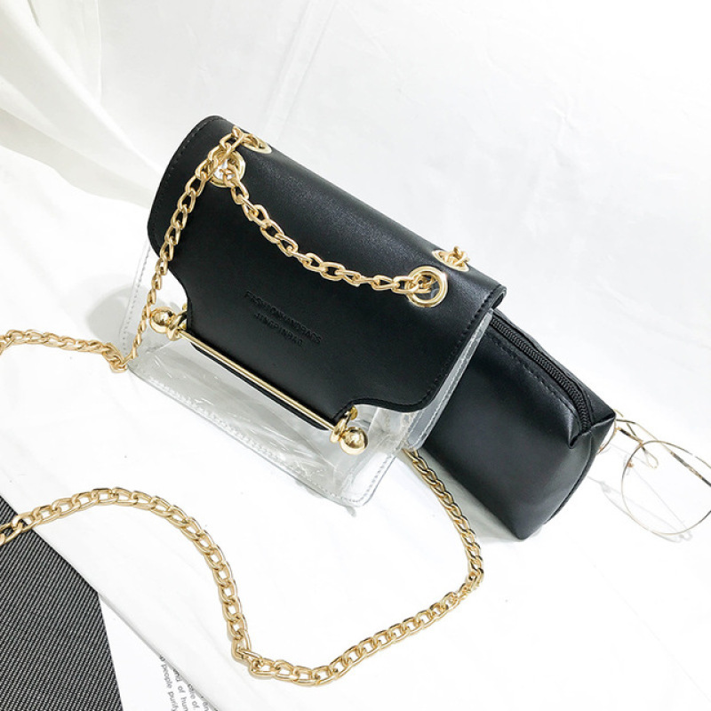 Crossbody Small Transparent PVC Female Side Bag Mother And Child Chain Shoulder Bag