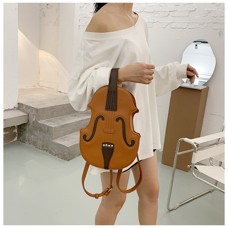 wholesale PU leather violin shape backpack crossbody handbags for women luxury handbags