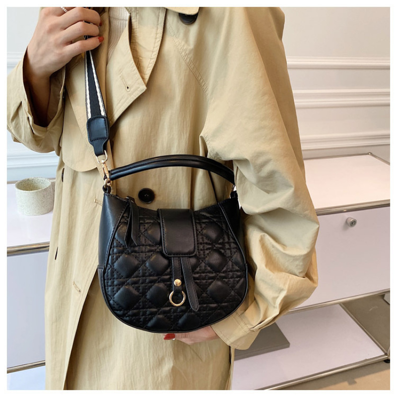 2021 New French All-Match Wideband Handbags Crossbody Bag Rhomboid Thread Texture Bags Women Ladies Purses And Handbags