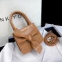 Cute Mini Bag Bow PU Crossbody Handbags Kid Purses
