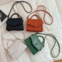 Crocodile Pattern Thick Chain Handbag Messenger Bag One-Shoulder Small Square Bag