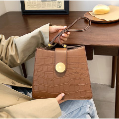 Leather Messenger Ladies Stone Pattern Underarm Bag Handbag