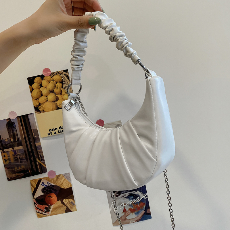 2021 New Trendy Chain Crossbody Bag Handbag Fashion Fold Single Shoulder Armpit Bag Purses And Handbags