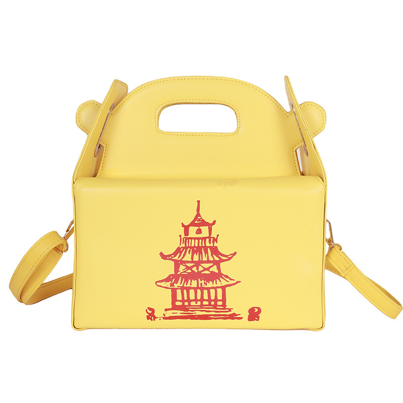 Chinese Takeout Box Designer Handbags Pu Leather Girls Crossbody Handbags Purses 2021 luxury Handbags For Women