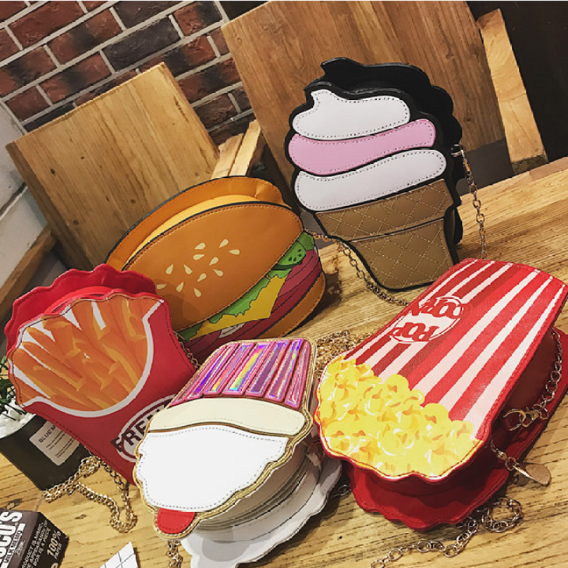 Hamburger Printed Coin Purse For Women Hand Bags Luxury Crossbody Bag Women Purses for Women 2021 Handbag