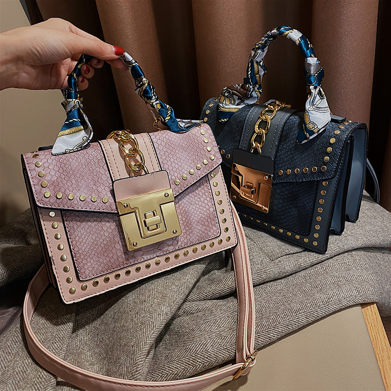 Hot selling rivet small square bag women handbags luxury ladies purses handbags