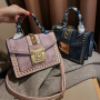 Hot selling rivet small square bag women handbags luxury ladies purses handbags