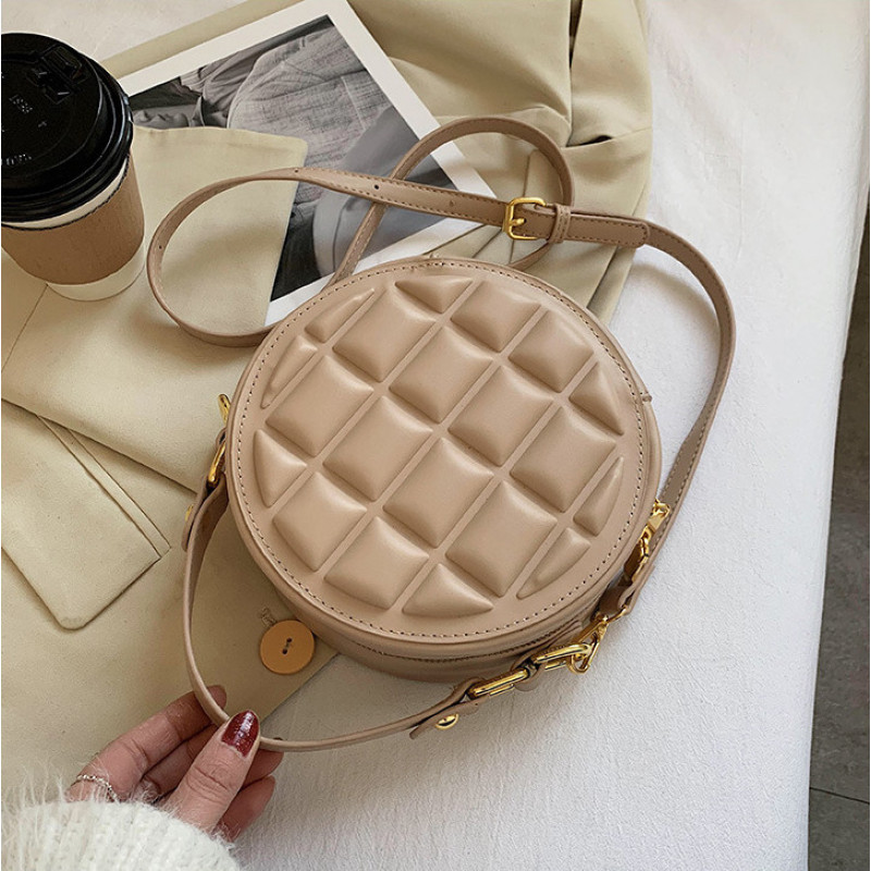 Diamond Square Round Cake Handbag Shoulder Diagonal Belt Bag