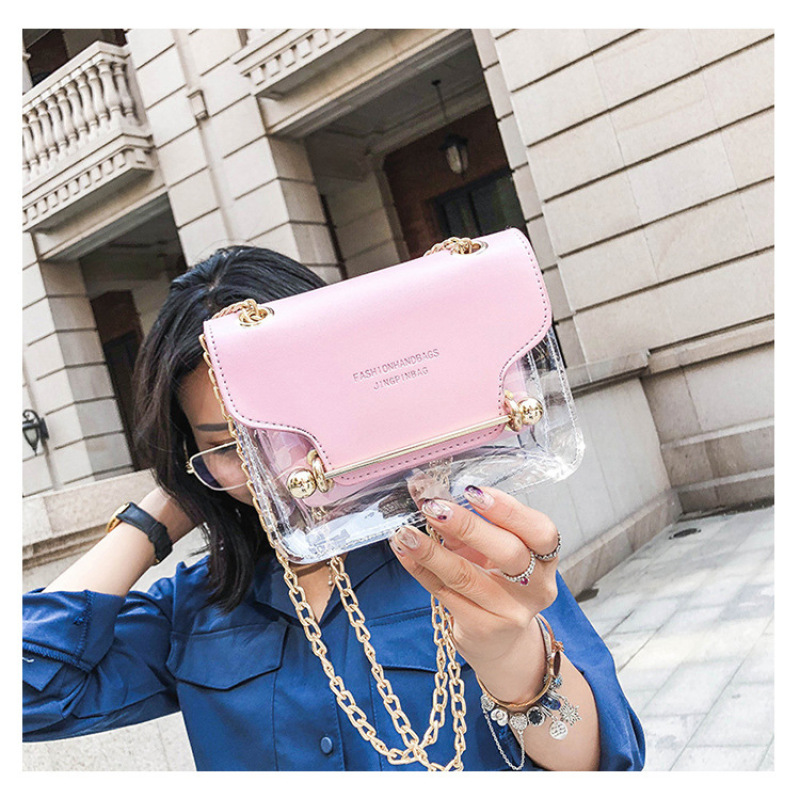 Crossbody Small Transparent PVC Female Side Bag Mother And Child Chain Shoulder Bag