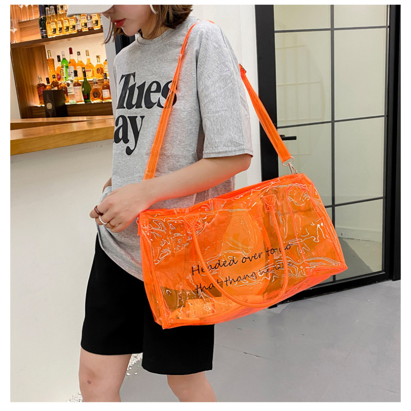 Нові надходження ПВХ дорожні сумки багаж пластикові прозорі жіночі сумки оптом водонепроникна дорожня сумка