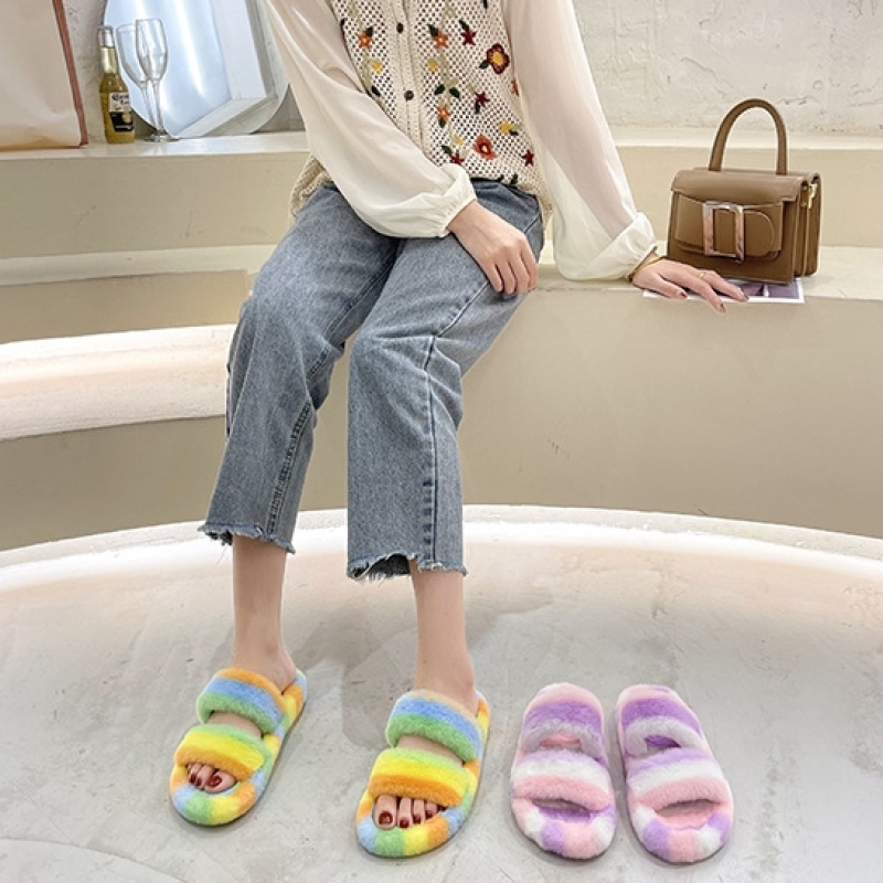 2021 New Manufacturer Designer Fashion Wool Slippers Muffin Thick Bottom High Quality Large Size Women's Slippers