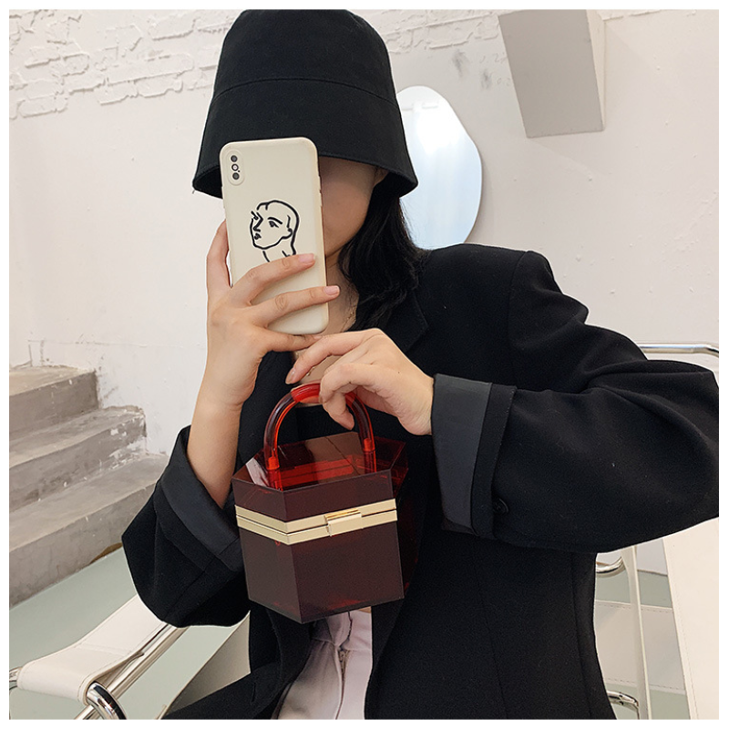 Transparent Acrylic Clear Color Box Purses Clutch Bag Handbag Women Ladies Purses and Handbags Luxury Handbags for Women