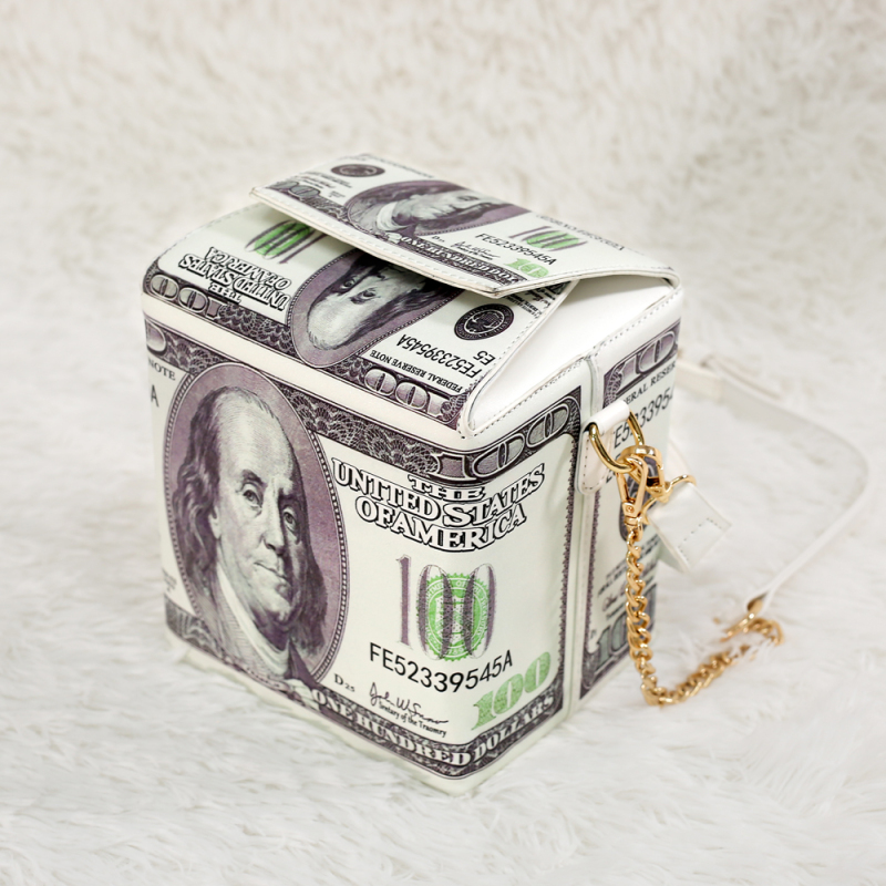 New trendy creative dollar character pattern chain single shoulder messenger bag leather handbags ladies hand bags purses