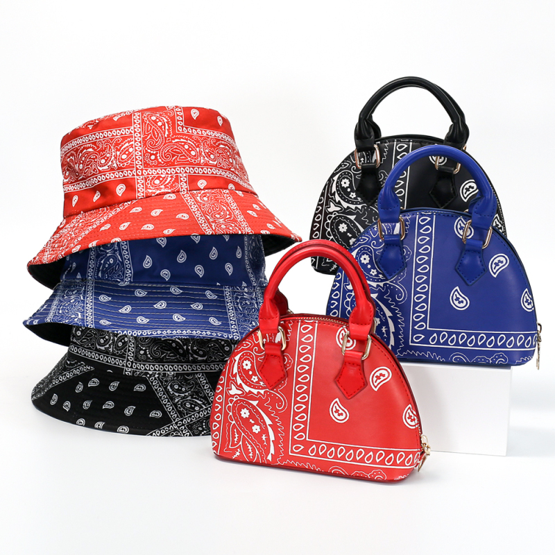 New style matching bucket hats and bandana purse set designer purses and handbags ladies hand bags women purses 2021