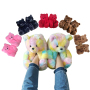 Plush Headband Accessories And Fur Bear Slippers Set
