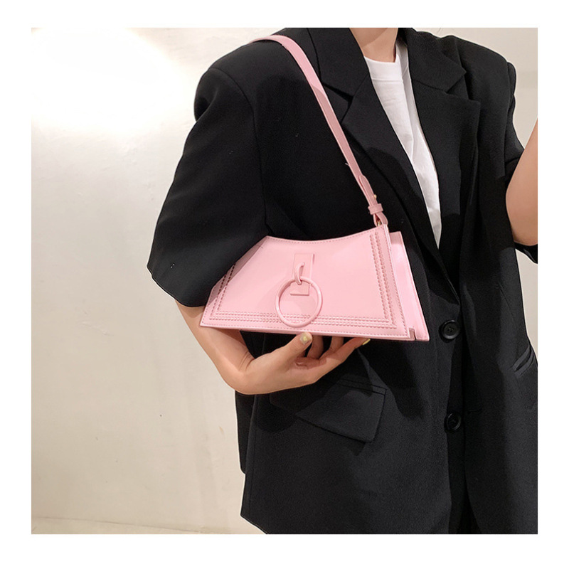 Ring Small Square Bag Simple One-Shoulder Messenger Bag Women Handbag