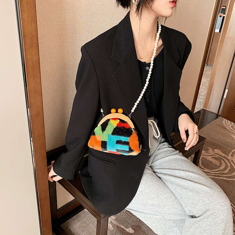 Fashion Pearl Mini Shoulder Fur Purse Women Handbags Designers Purses And Handbags For Ladies Hand Bags