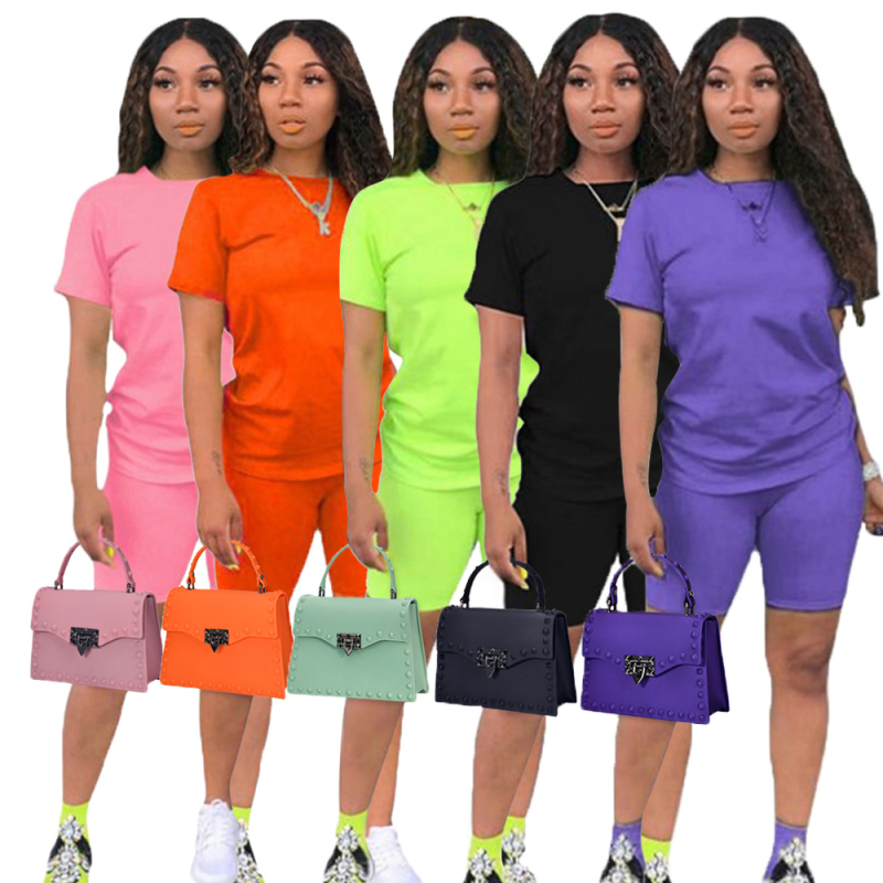 Hot sales rivet handbags and short sets clothing luxury handbags for women hand bags ladies handbags