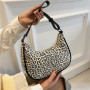 Ins Fashion ヒョウ柄ハンドバッグ 2021年新作 韓国レトロ 大容量 クロスボディ ダンプリングバッグ 財布 ハンドバッグ