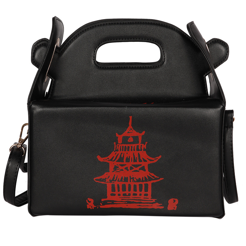 Chinese Takeout Box Designer Handbags Pu Leather Girls Crossbody Handbags Purses 2021 luxury Handbags For Women