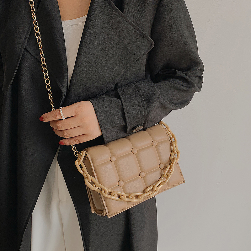 2021 Autumn New Chain Small Square Bag Handbag Influence  Ins Korean Fashion Square Niche Crossbody Shoulder Bag Women Hand Bags
